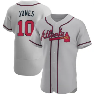 Authentic Men's Chipper Jones Atlanta Braves Road Jersey - Gray