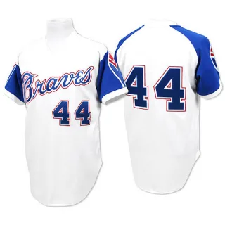 Authentic Men's Hank Aaron Atlanta Braves 1974 Throwback Jersey - White