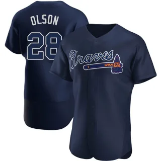 Authentic Men's Matt Olson Atlanta Braves Alternate Team Name Jersey - Navy