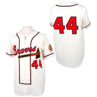 Replica Men's Hank Aaron Atlanta Braves Throwback Jersey - White