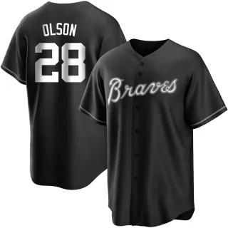 Replica Men's Matt Olson Atlanta Braves Jersey - Black/White